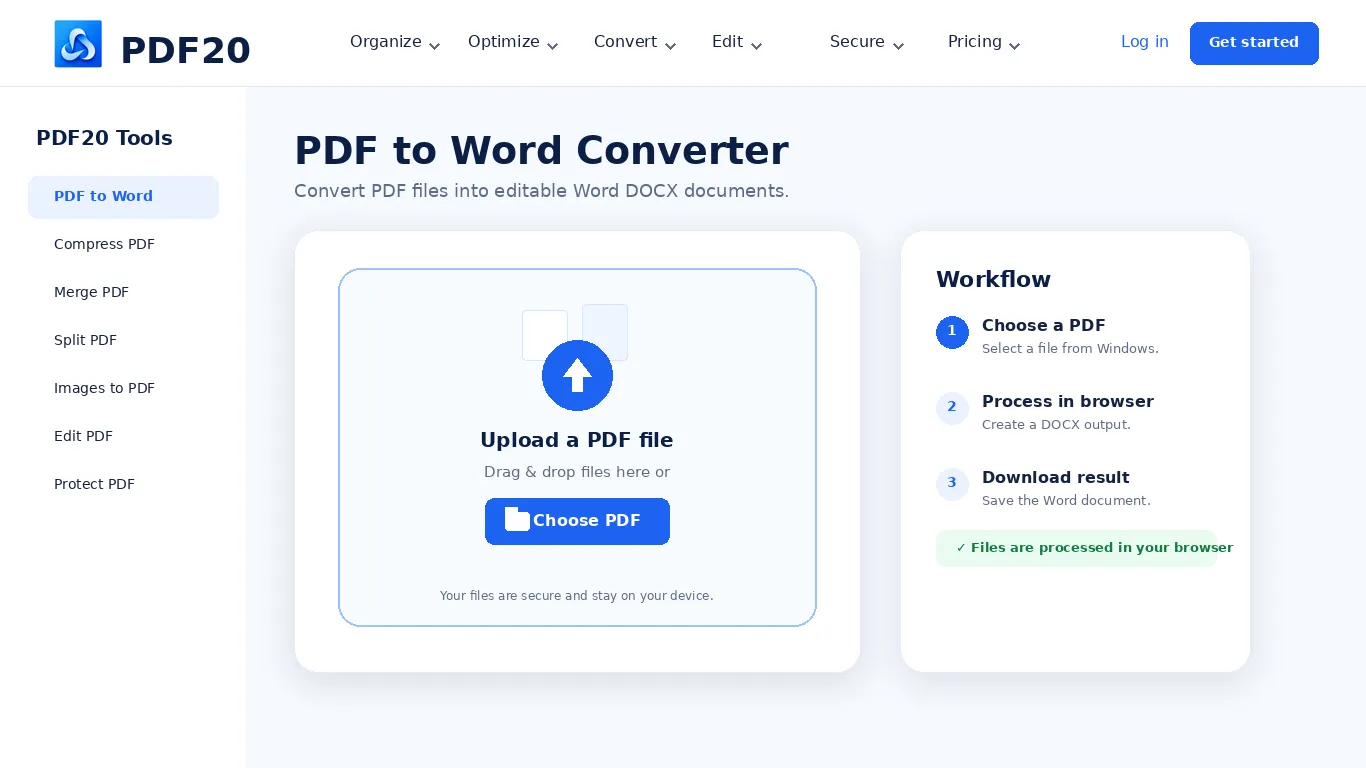 PDF20 Desktop App for Windows screenshot 3